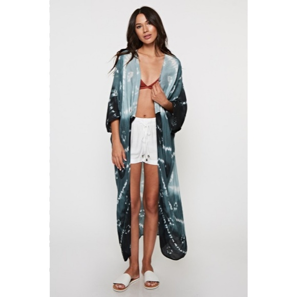 Diamond Tie Dye Split Front Caftan New One Size - Picture 3 of 8